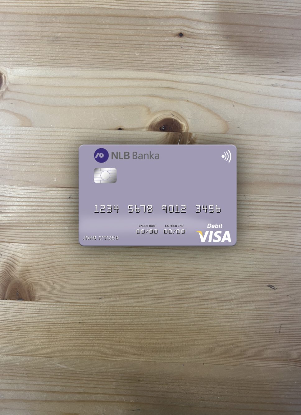 Download Montenegro NLB Banka a.d. Podgorica visa debit card photolook front Photoshop template